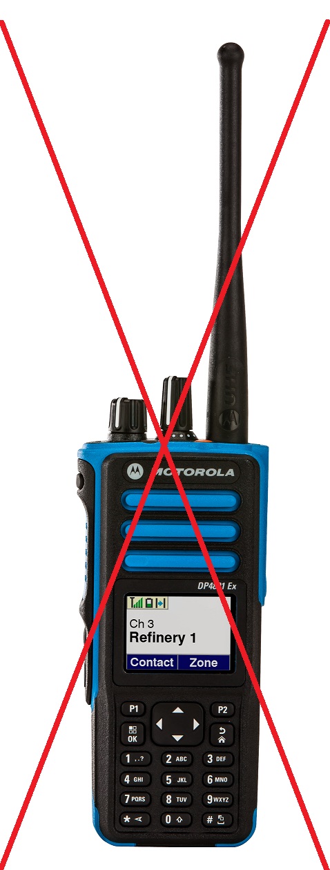 DP4801 ATEX, 403-470 MHz MED/5.20 and UK/5.20 certified - No longer available from Motorola